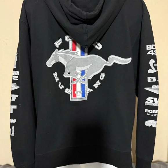 Mustang Black Zip Up Sweater Size Small - Picture 5 of 13